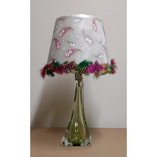 Vintage Belgian Crystal Glass Table Lamp from Val St Lambert For Sale - Image 4 of 11