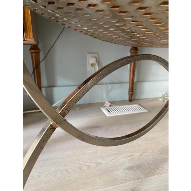 Chrome 1960’s Hollywood Regency Style Vanity Bench or Stool For Sale - Image 8 of 8