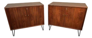 Pair of Mid 20th Century Modern Walnut Cabinets