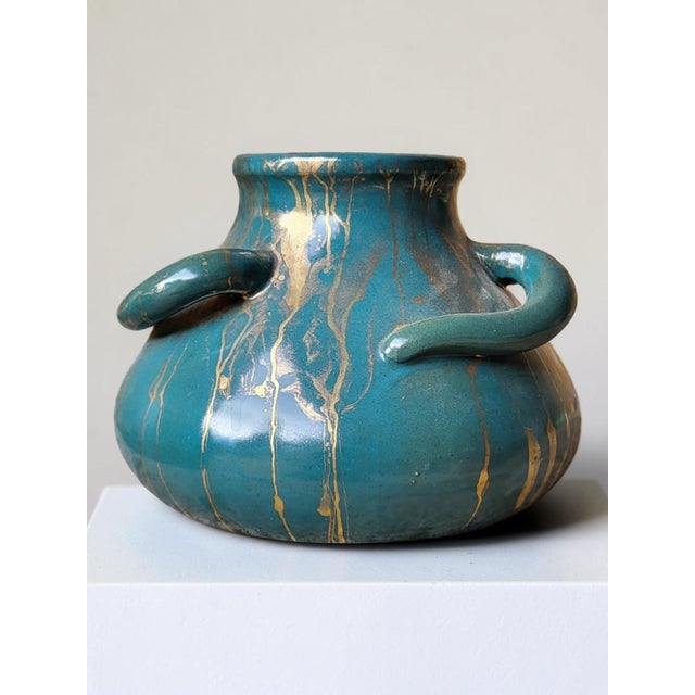 Green Stoneware Vase by Léon Pointu, Puisaye, 1920s For Sale - Image 8 of 9