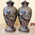 Pair of Bradburn Gallery Hand-Painted Floral Ceramic Table Lamps With Shades For Sale In Washington DC - Image 6 of 18