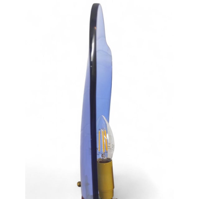 Italian Blue Glass Wall Lamps, 1950, Set of 3 For Sale - Image 4 of 13