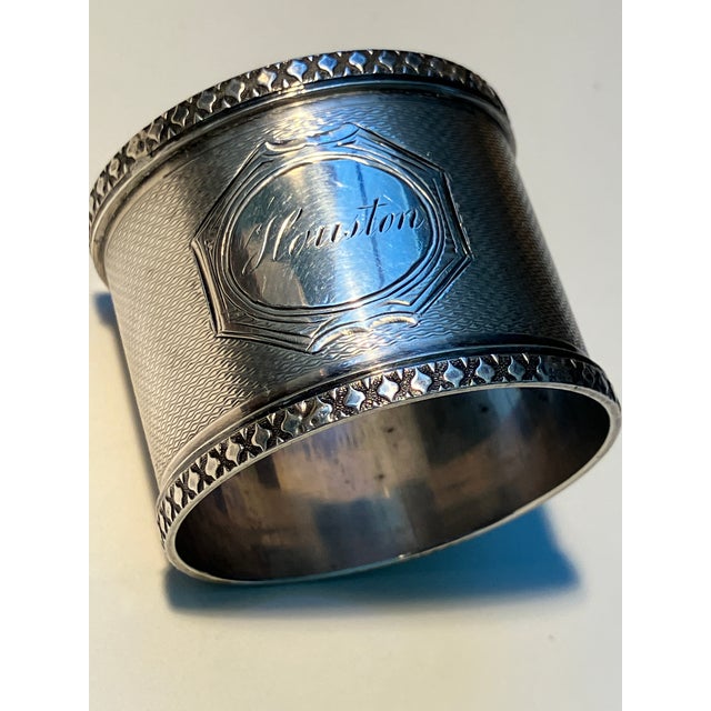 Early 20th Century Vintage Coin Silver Engine Turned Napkin Ring, Early 1900s For Sale - Image 5 of 7