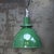 British vintage industrial pendant light by Thorlux Green enamel with white interior. Metal top E27 / E26 Up to 250V...