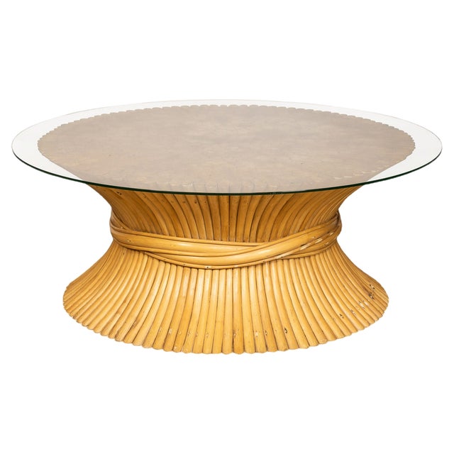 20th Century Sheaf of Wheat Coffee Table by McGuire, 1970s For Sale