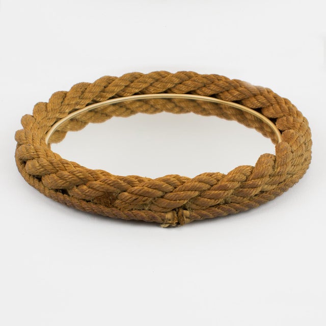 Mid-Century Audoux Minet Wall-Mounted Nautical Rope Mirror For Sale - Image 10 of 10