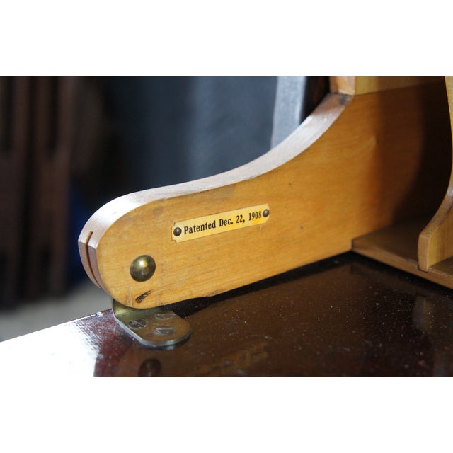 Wood Antique Edwardian Mahogany Drop Front Secretary Filing Cabinet Console For Sale - Image 7 of 11