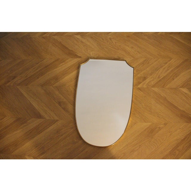 Mid-Century Modern Brass Wall Mirror in the style of Gio Ponti, 1950s For Sale - Image 3 of 18