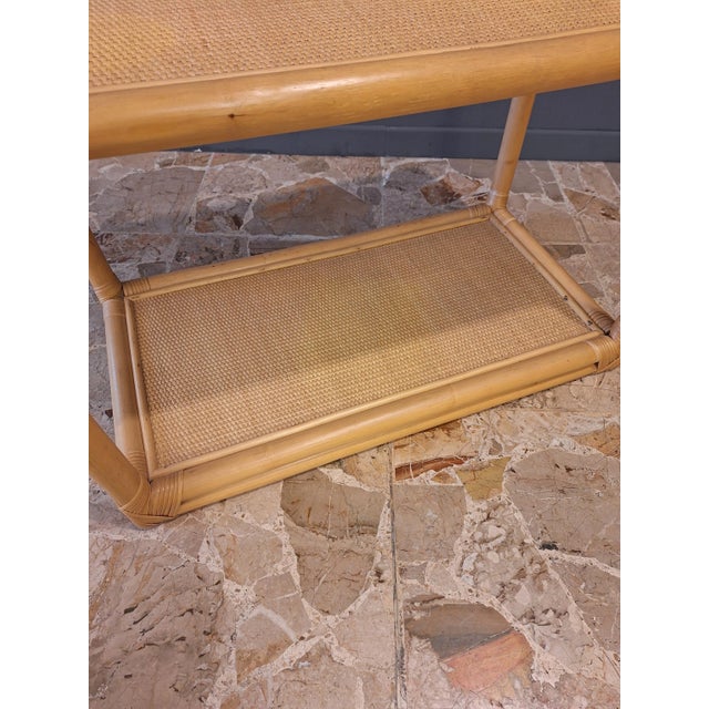 Small Vintage Italian Console Table in Rattan and Bamboo, 1970s For Sale - Image 6 of 8