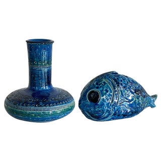 Rimini Blu Fish by Aldo Londi for Bitossi, Italy, 1970s For Sale