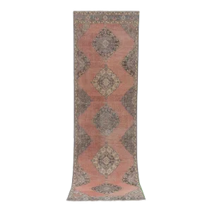 1960s Hand-Knotted Anatolian Konya Runner - Stair Carpet 23'7' X 12'5''