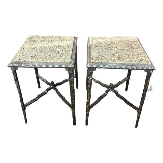 Vintage Set of French Neoclassical Style Side Tables a Pair For Sale