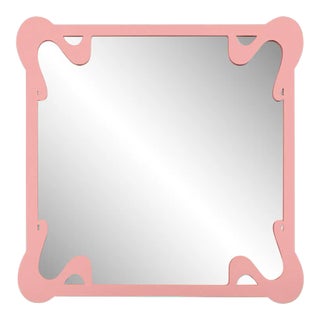 Fleur Home Carnival St. Roch Square Mirror in Pink Punch, 36x36 For Sale