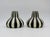 A vintage black and white Art Deco vase pair in glazed earthenware produced by the Steingutfabriken Velten-Vordamm factory...