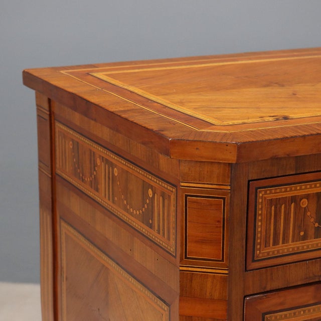 Neoclassical Chest of Drawers in Walnut For Sale - Image 3 of 12