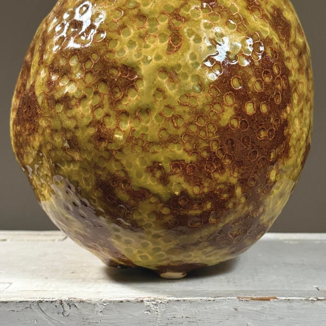 Ceramic Vintage Postmodernist Hand Built Honeycomb Textured Vase For Sale - Image 7 of 9