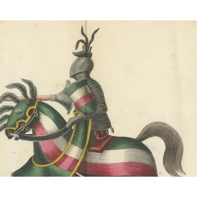 Von Reibisch, Knightly Joust in Bold Red and Green, 1842, Print For Sale - Image 4 of 7