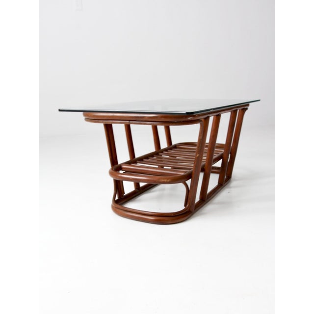 Mid-Century Rattan Coffee Table For Sale - Image 9 of 14
