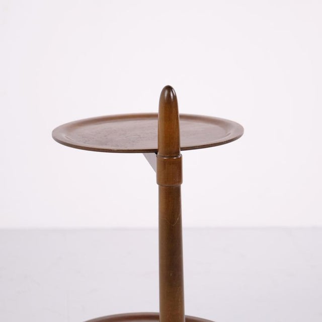 Gold Vintage Walnut Plant Stands by Edmund Jørgensen, 1950s, Set of 2 For Sale - Image 8 of 10