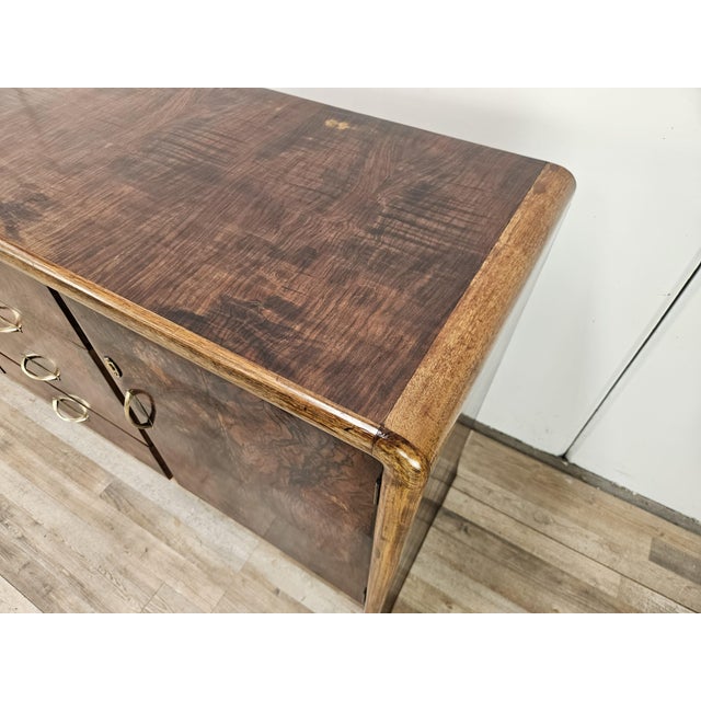 Wood Art Deco Sideboard in Walnut and Blond Walnut, 1950 For Sale - Image 7 of 18