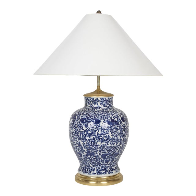 19th Century Chinese Blue White Porcelain Vase Now A Lamp Chairish