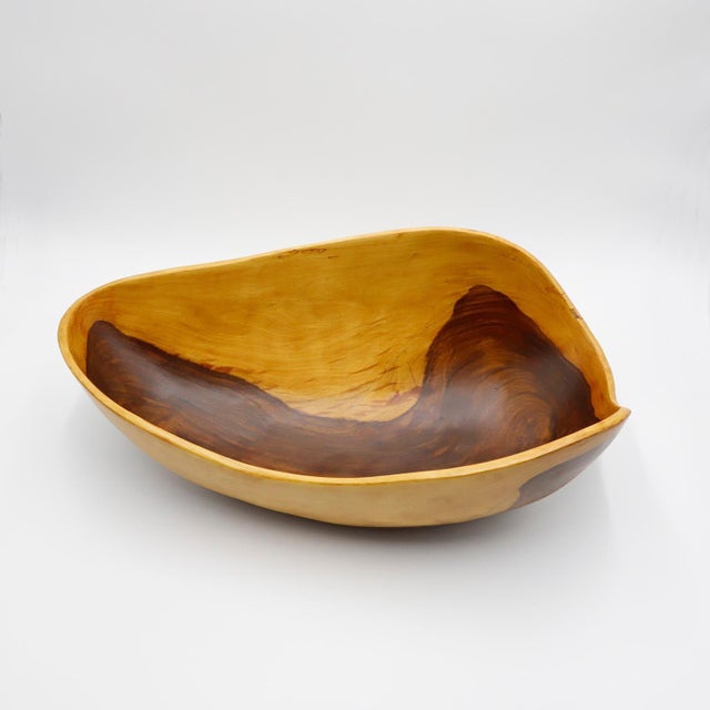 Circa 1950. We offer this Antique Hand-Carved Tropical Wood Bowl. In the style of Don Shoemaker.