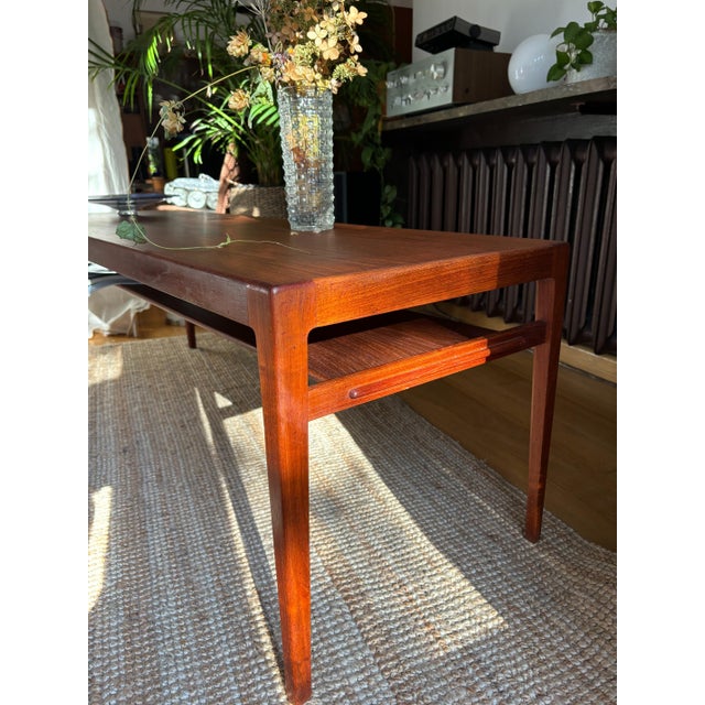 Large Wooden Coffee Table with Shelf by Ludvig Pontoppidan, Denmark, 1960s For Sale - Image 6 of 17