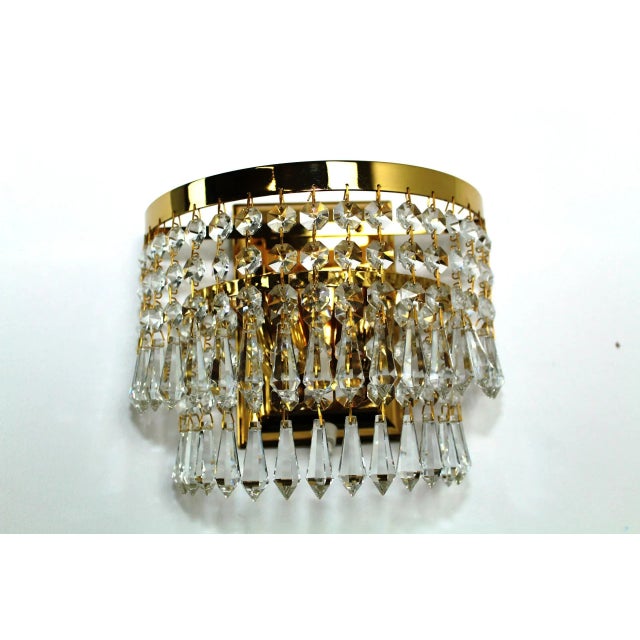 Crystal & Brass Wall Light from Dotzauer, 1980s For Sale - Image 10 of 10