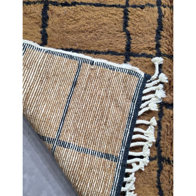 Brown Grid Moroccan Rug - 9.8 X 7 Ft For Sale In Cleveland - Image 6 of 9