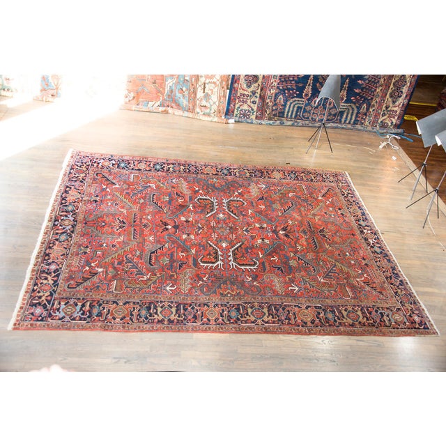 Early 20th Century Persian Heriz Rug For Sale In Chicago - Image 6 of 15