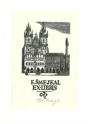 Unknown, Ex Libris Smejkal, Original Woodcut Print, Mid-20th Century