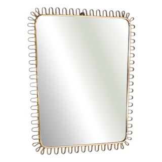 Brass Wall Mirror, Italy, 1950s For Sale