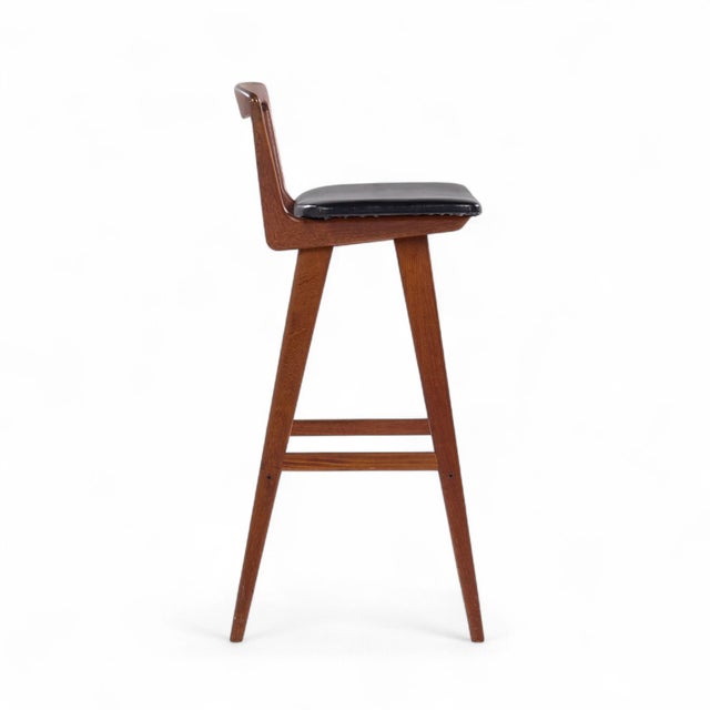 Rosengren Hansen for Brande Møbelfabrik Mid Century Teak Bar Stools - Set of 3 For Sale - Image 11 of 12