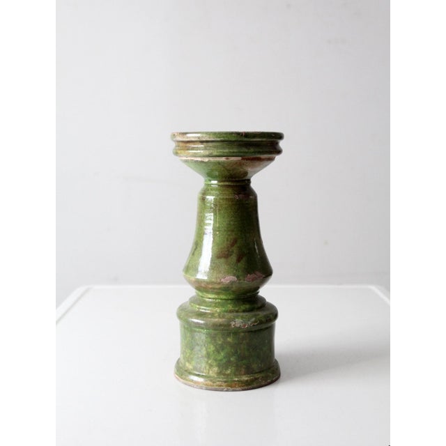 Vintage Studio Pottery Candle Pedestal For Sale - Image 11 of 11