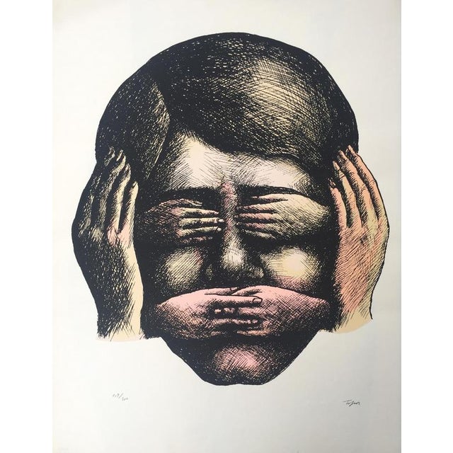 Roland Topor, Do Not See, Do Not \., 1970, Lithograph For Sale - Image 4 of 4