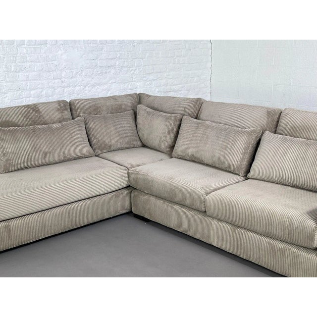 Vintage Corduroy Corner Sofa For Sale - Image 6 of 18