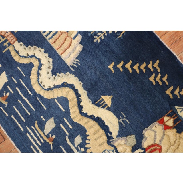Antique Chinese Pictorial Small Runner - 2'9" x 6' For Sale In New York - Image 6 of 18