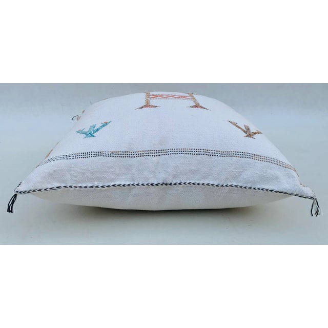 Moroccan Early 21st Century White Moroccan Sabra Pillow Covers- a Pair For Sale - Image 3 of 9