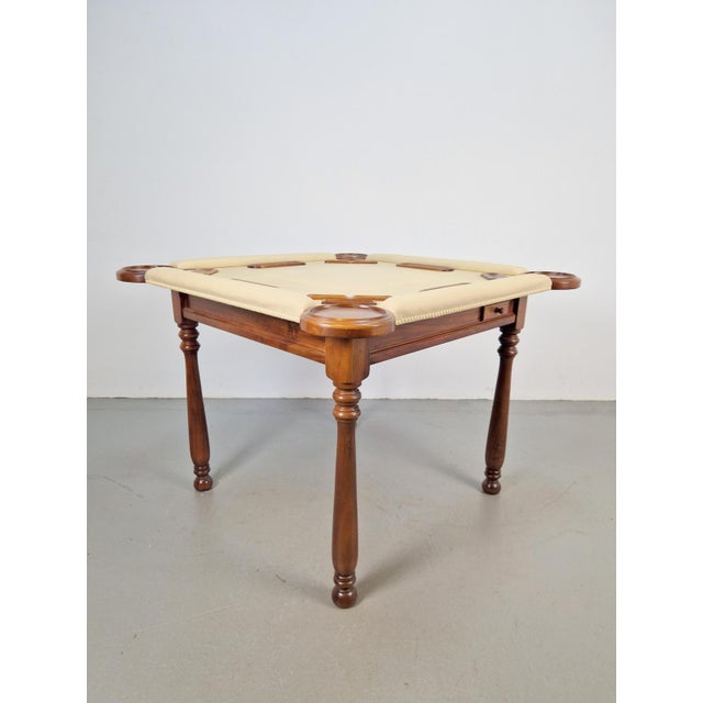Game Table in Walnut and Leather from Valenti, Spain, 1970s For Sale - Image 13 of 18
