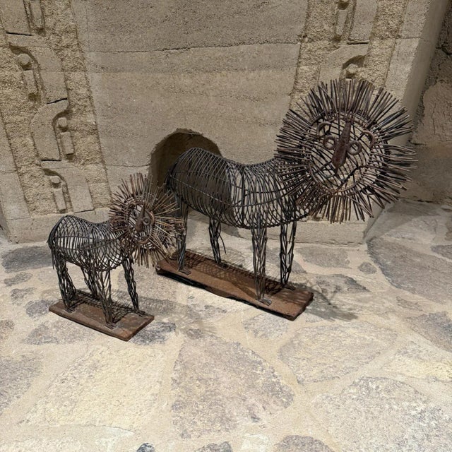 Curtis Jere Mid-Century Patinated Iron Lion Sculptures by Curtis Jeré, Usa For Sale - Image 4 of 10