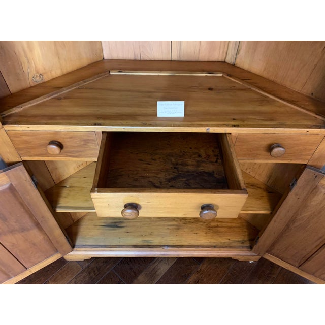 Late 19th Century Canadian Butternut Corner Cupboard For Sale - Image 4 of 9