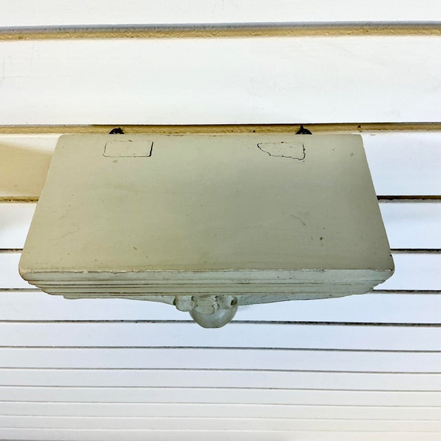 Vintage Coastal Traditional Hand Carved Wooden Painted Wall-Mounted Shelves - A Pair, Palm Fronds Accent For Sale - Image 14 of 17