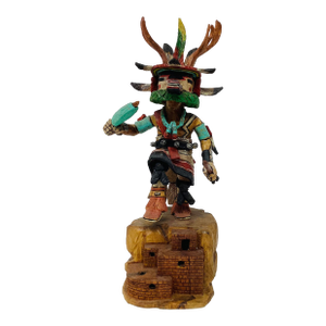 Native American Hopi Carved Deer Dancer Katsina Doll by Milton Howard (B. 1964)
