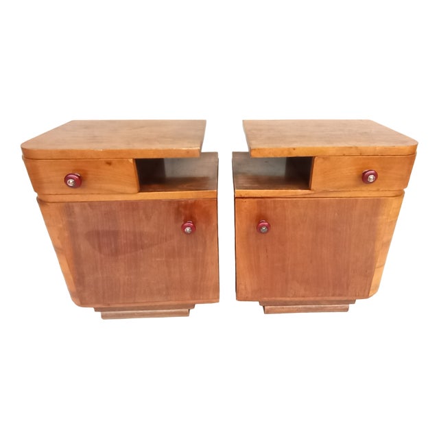 Bedside Tables by Jindřich Halabala, 1940s, Set of 2 For Sale