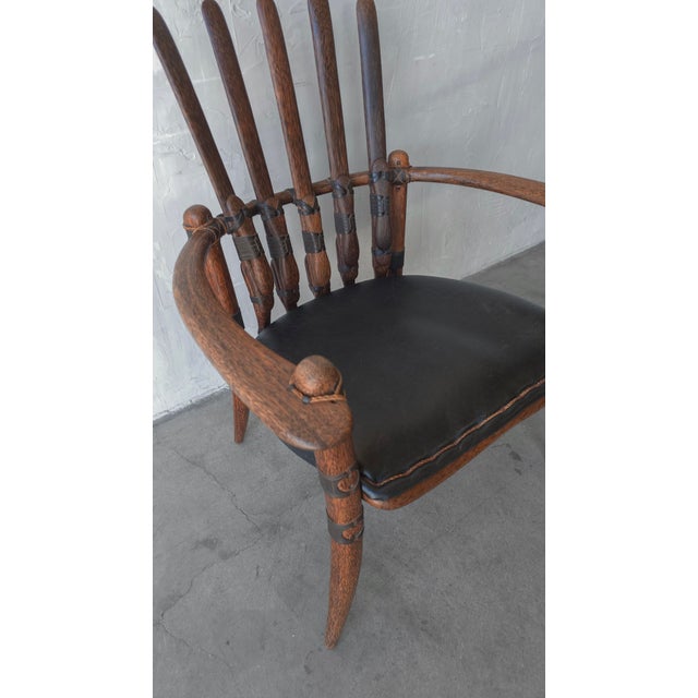 Wood Palmwood and Leather Mendi Chair by Pacific Green For Sale - Image 7 of 9