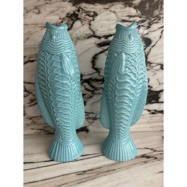 Coastal Koi Fish Shaped Vase, Pair For Sale - Image 3 of 6