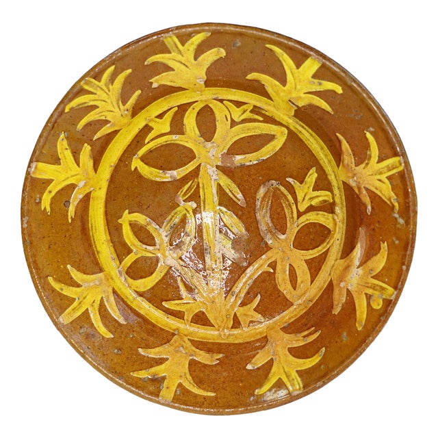 Vintage Handmade Clay Bowl or Plate, 1930s For Sale