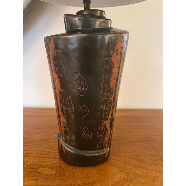 Brown 1940s American Marianna von Allesch Ceramic Table Lamps - A Pair For Sale - Image 8 of 12