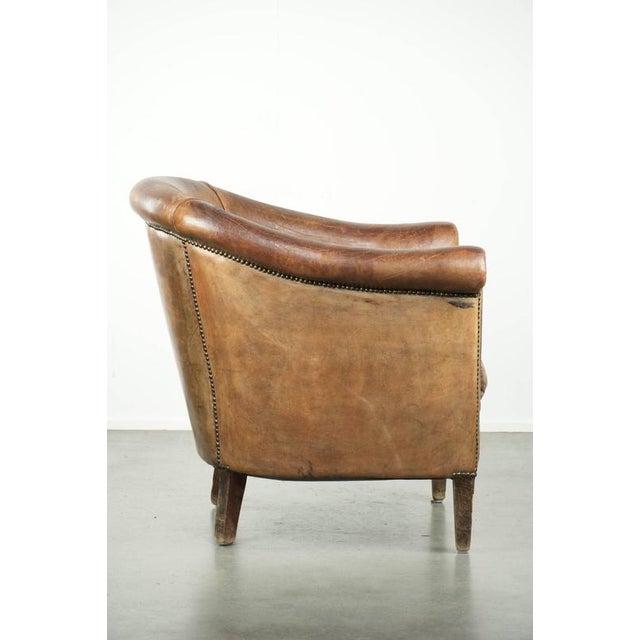 Vintage Sheepskin Club Armchair For Sale - Image 3 of 18