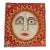 Vintage Handcrafted Painted Wooden Sun Face Wall Hanging For Sale